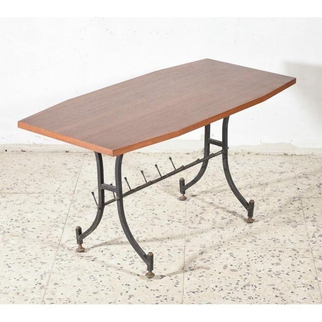 1960s Italian Wooden and Iron Coffee Table, 1960s For Sale - Image 5 of 8