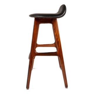 Danish Mid-Century Modern Model Od-61 Counter Height Bar Stool in Rosewood & Leather by Erik Buch for o.d. Mobler, Denmark, 1960's For Sale