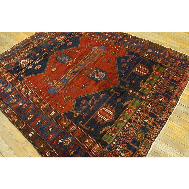 Early 20th Century Persian Malayer " Tousirkan " Carpet ( 5' x 6' - 153 x 183 ) Antique Malayer Small Scatter Size Wool...