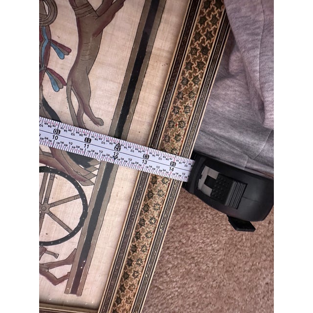 Persian Late 20th Century Persian Khatam Kari Frame With Hand-Painted Egyptian Artwork For Sale - Image 3 of 5