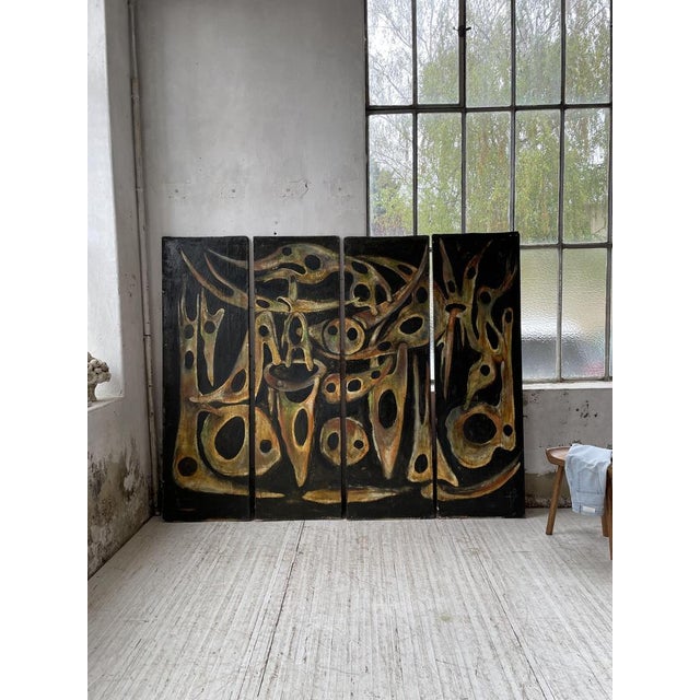 Black Dmitrienko, Tetraptych, 1950s, Oil on Canvas, Framed For Sale - Image 8 of 18