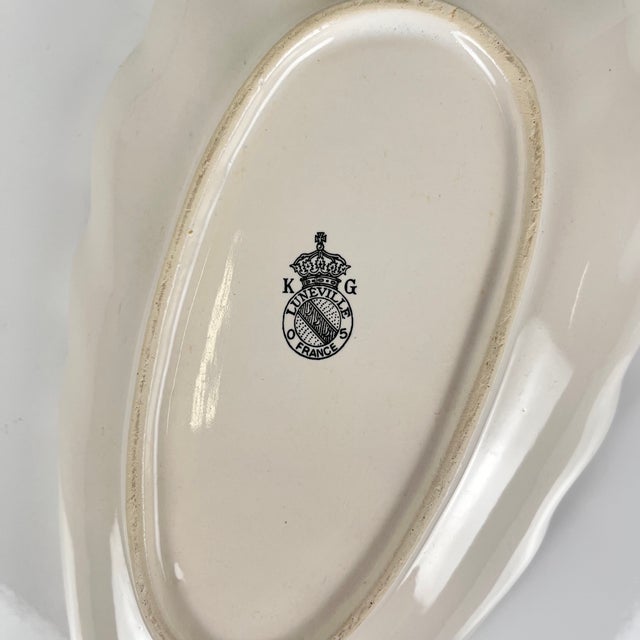 Ceramic Shell-Shaped Streetlight Serving Dish with Rose Motif from KG Lunéville, 1980s For Sale - Image 7 of 8