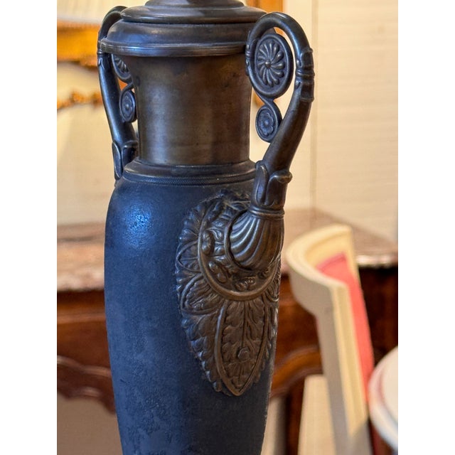 1900s Neoclassical Bouillotte Lamp With Tole Shade For Sale - Image 10 of 14