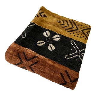 African Bogolan Mud Cloth Textile 62 " by 40" For Sale