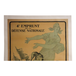 1918 Original French Wwi War Bonds Poster, 4e Emprunt De La Defense Nationale (Drummer Boy)