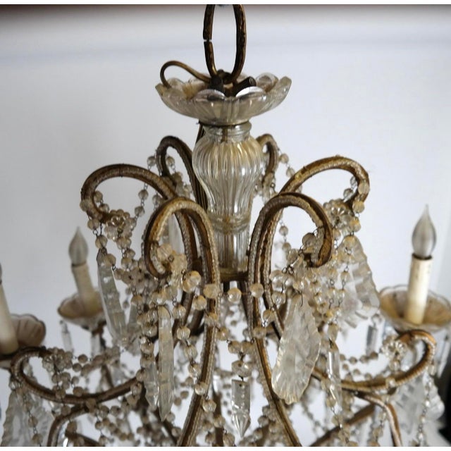 Mid 20th Century Mid 20th Century Louis XV Style Bronze and Crystal Twelve-Light Chandelier For Sale - Image 5 of 5