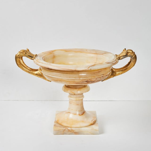French Empire Style Onyx and Gilded Bronze Tazzas - A Pair For Sale - Image 10 of 12