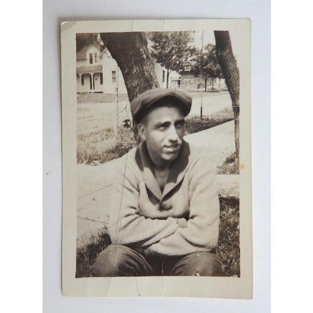 Portraiture Early 20th Century Snapshot Photograph Portrait Young Man For Sale - Image 3 of 3