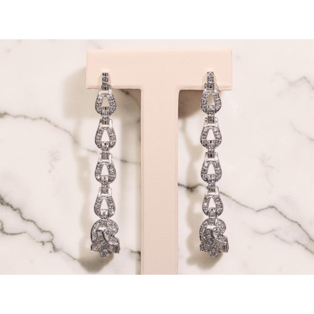 Silver The Daenerys: Antique Platinum & Diamond Dangler Earrings, 2 Pieces For Sale - Image 8 of 8