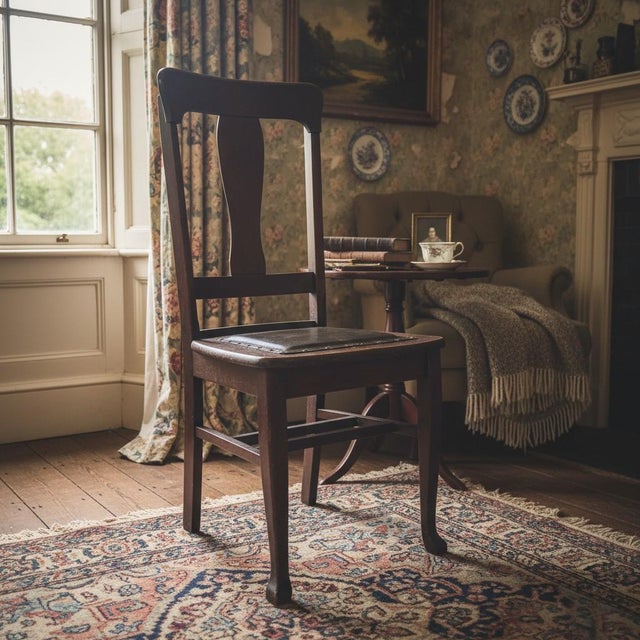 A thoughtfully crafted antique chair produced by Lenoir Chair Company of Lenoir, North Carolina, circa mid-1920s. This...
