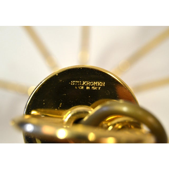 Stilkronen Mid-Century Modern Nine Lights Gold Plate & Brass Chandelier Italy For Sale - Image 12 of 13