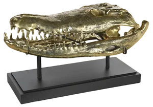 Brass Crocodile Skull