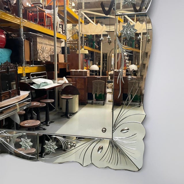 Italian Art Deco Mirror by Luigi Brusotti for La Permanente Mobili, 1940s For Sale - Image 9 of 15