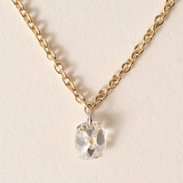 Floating Diamond Necklace 18K Gold Chain with Platinum Wire Wrap This elegant minimalist necklace features a repurposed...