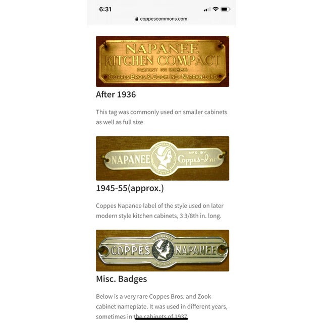 1940s Vintage Coppes Napanee Cabinet Hoosier Accessory Mid Century Chairish