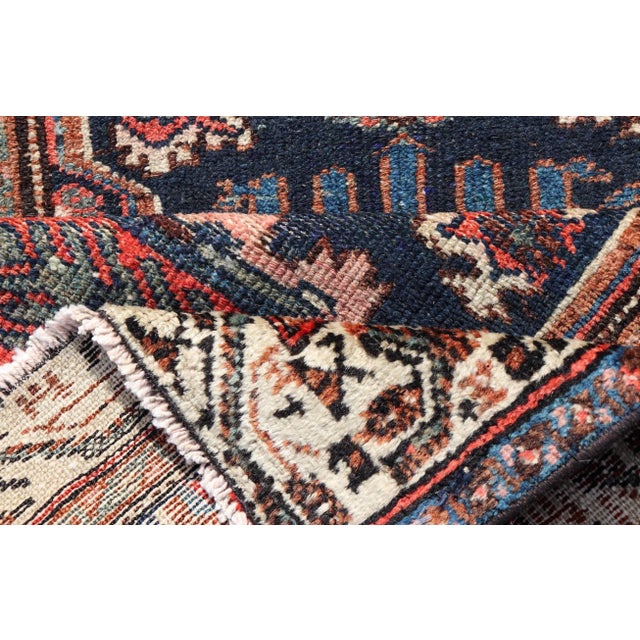 Antique Persian Hamadan Rug With Medallion Design in Multicolor 2'6 X 3'6 For Sale - Image 9 of 10