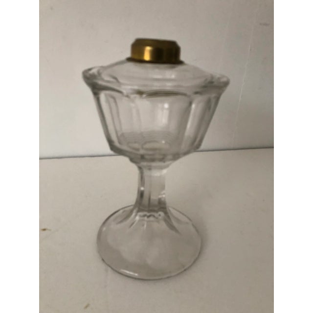 Antique Oil Lamp Vase minus the wick, clear glass, c. 1910