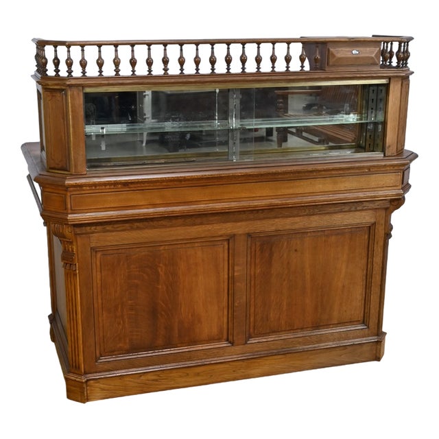 Oak Apothecary Counter, 1920s For Sale