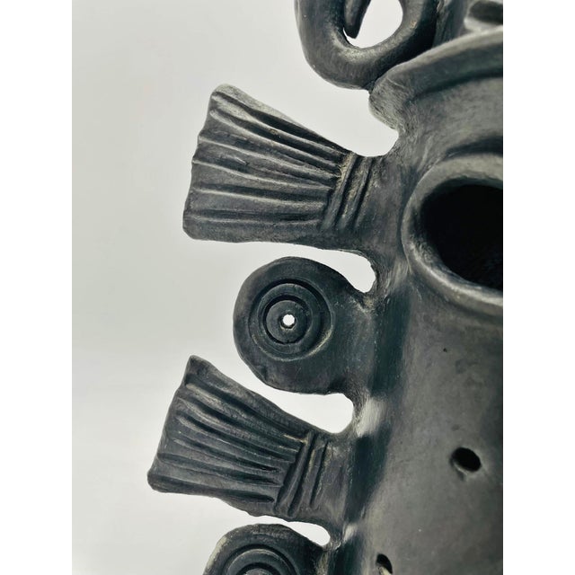1960s Barro Negro Sculpture by Doña Rosa of Coyotepec Oaxaca, Hand-Signed, Mexican Art For Sale - Image 16 of 18