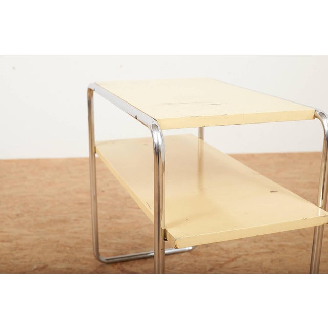 Model B12 Console Table in Chrome-Plated Tubular Steel and Beige Lacquered Plywood by Marcel Breuer for Thonet, 1928 For Sale - Image 10 of 14