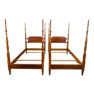 Pair of Stickley Twin Poster Beds For Sale