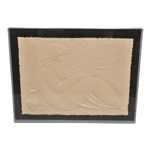 "The Potter" by Acoma Art Large Cast Embossed Paper 3d Acrylic Shadow Box Frame