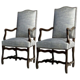 Vintage Grey Dining Chairs, Set of 8