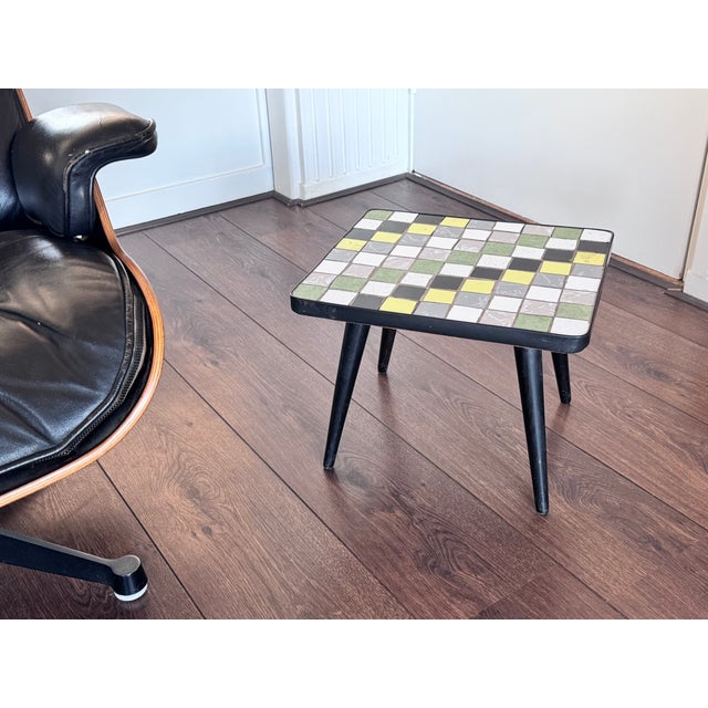 Mid-Century Modern Mid-Century Wood and Ceramic Mosaic Side Table, 1950s For Sale - Image 3 of 11
