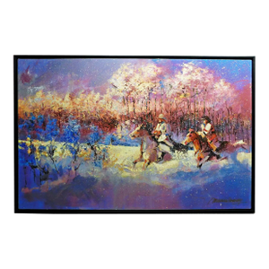 Malcolm Farley "Untitled" Cowboy Horses Original Oil on Canvas Hand Signed Framed