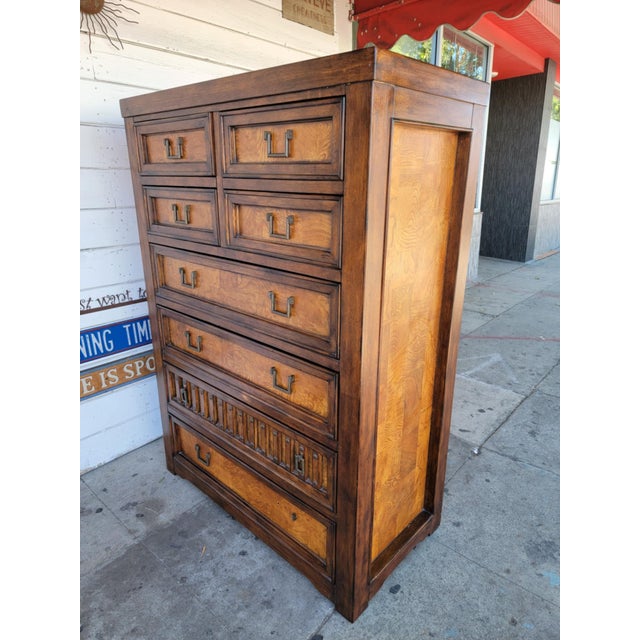 1990s Modern Wood Highboy Dresser. For Sale - Image 17 of 18