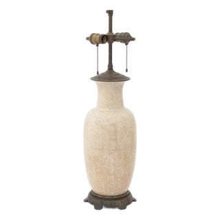 Chinese Ge Type Porcelain Vase Mounted as a Lamp For Sale