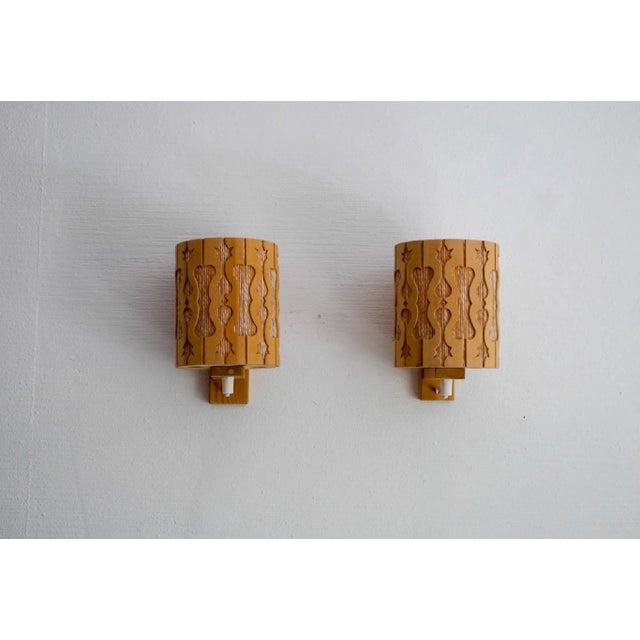 Vintage Scandinavian Pine Sconces, 1975, Set of 2 For Sale - Image 9 of 11