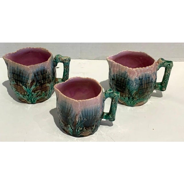 Late 19th Century Collection of Six Etruscan Majolica Shell and Seaweed Pitchers For Sale - Image 10 of 13