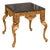 French-Style Gilded Side Table – Square Black Marble Top With Ornate Gold Leaf Details For Sale