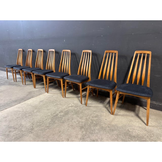 1970s Mid Century Danish Modern Niels Koefoed Eva Dining Chairs 8pcs Set For Sale - Image 5 of 12