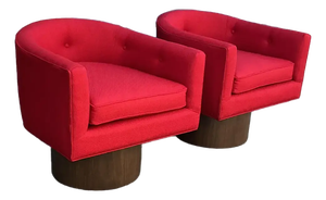 Mid Century Modern Swivel Lounge Chairs