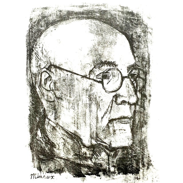 Andre Minaux - Portrait - Original Lithograph 1951 Signed in the plate Dimensions: 22 x 16 cm Publisher: Sauret.