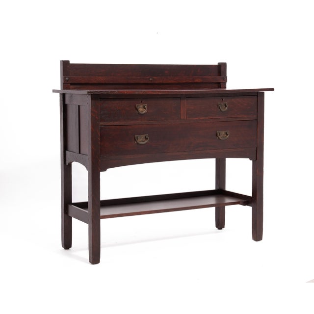 A very nice mission oak sideboard by Stickley Brother of Grand Rapids, Michigan. A great size with nice proportions and...