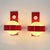 Space Age Wall Lamps in Red & White Glass & Plastic, 1970s For Sale - Image 4 of 9
