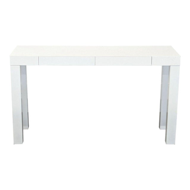 West Elm Parsons White Console For Sale
