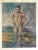 Lavender Vintage 1952 Authentic Lithograph Print "the Bather "After Paul Cezanne 1885 For Sale - Image 8 of 8