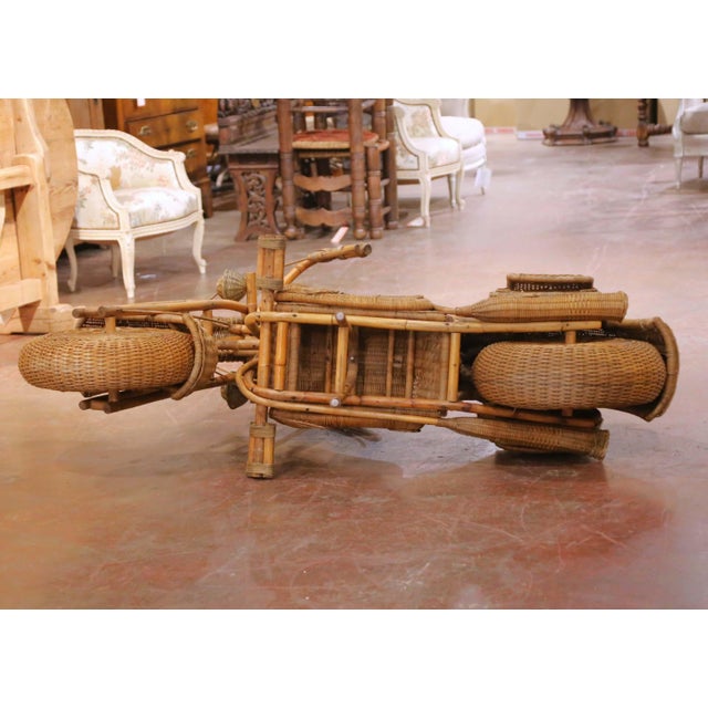 Vintage Handwoven Wicker Motorcycle Sculpture Attributed to Tom Dixon For Sale - Image 14 of 14