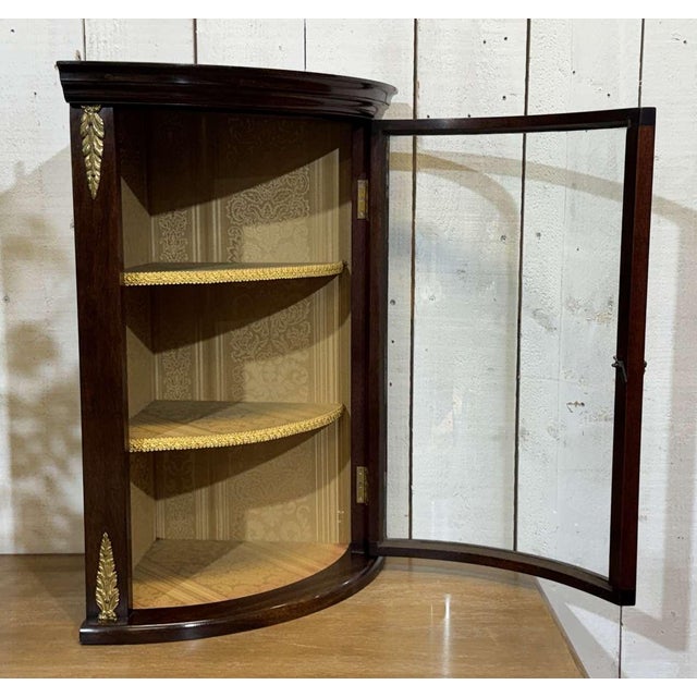 English Mahogany Corner Wall Display Cabinet, 1950s For Sale - Image 11 of 12