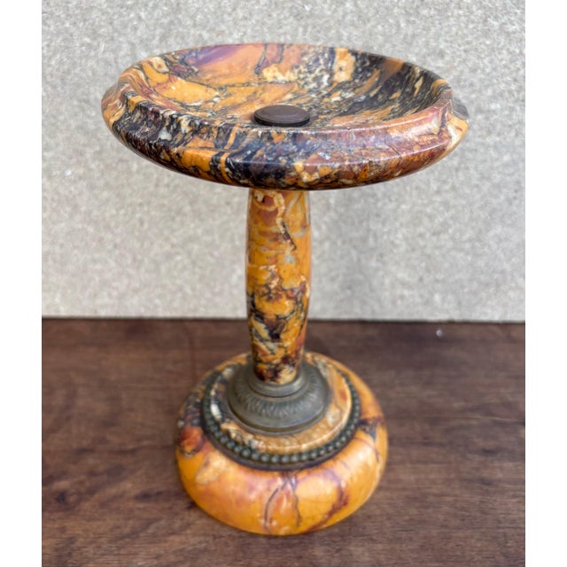 Orange Classic French Mantel Clock by Société Clusienne, Marble Base, 1920 For Sale - Image 8 of 16