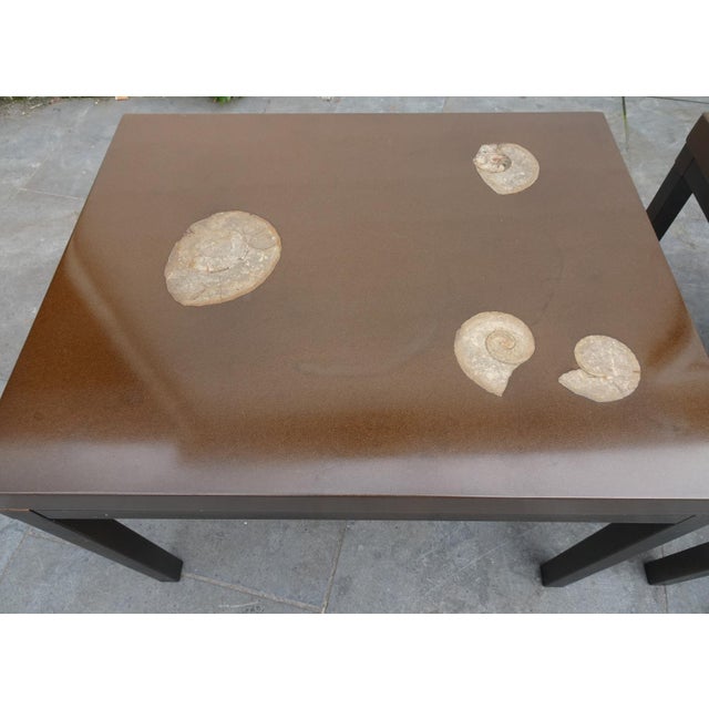 Brown Belgian Side Tables attributed to Ado Chale, 1970s, Set of 2 For Sale - Image 8 of 18