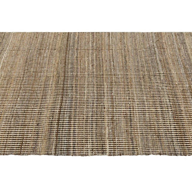 12x15 Earthy Minimalism: Handmade Modern Kilim Wool Rug For Sale - Image 11 of 11