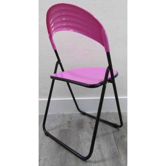 Postmodern Italian Designer Studio Gp Pink Folding Chair, 1980s For Sale - Image 4 of 12