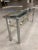 Vintage chrome, brass, and beveled glass in-set top console, sofa table, in Erwin Lambeth fireplace fender style, manner...