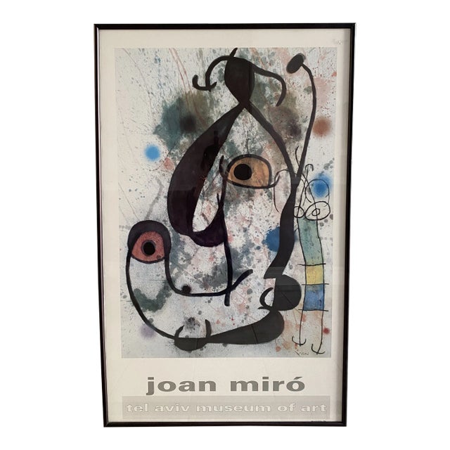 1960s Joan Miró Man and Woman Tel Aviv Museum Exhibition Poster Art For Sale