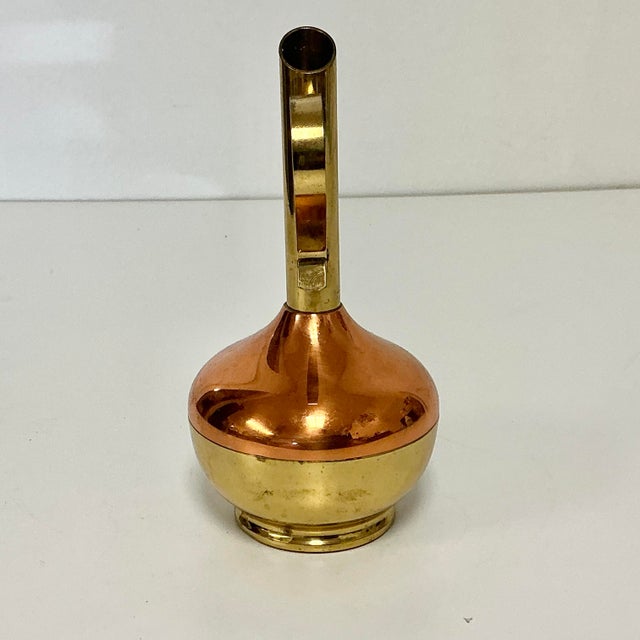 Mid-Century Boho Chic Arts & Crafts Copper & Brass Bud Vase For Sale - Image 4 of 9